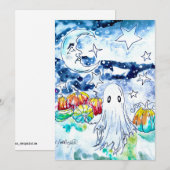 Lieve Halloween Geest Kaart (Voorkant / Achterkant)