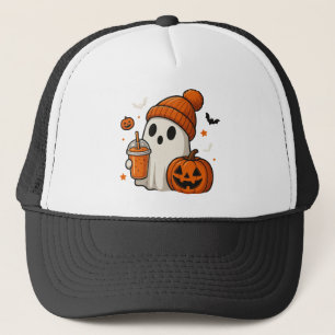 Lieve Halloween Geest met Pompoen en Drank Trucker Pet