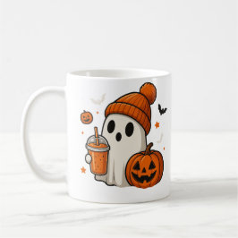 Lieve Halloween-geest met pompoen en drankje  Koffiemok