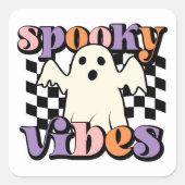 Lieve Halloween Geest  Vierkante Sticker (Voorkant)