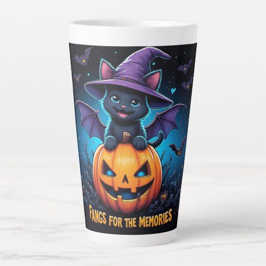Lieve Halloween Geesten En Vleermuizen Cadeau-idee Latte Mok (Voorkant)