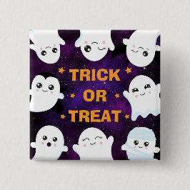 Lieve Halloween-geesten trick-or-treaten Vierkante Button 5,1 Cm