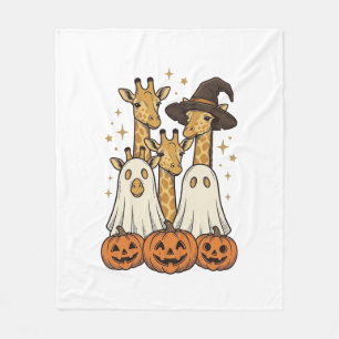 Lieve Halloween Giraffe Geest Pompoen Shirt Ontwer Fleece Deken