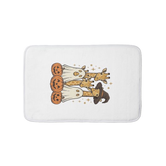 Lieve Halloween-giraffe-spookpompoen-shirtontwerp_ Badmat (Voorkant)