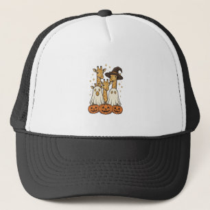 Lieve Halloween-giraffe-spookpompoen-shirtontwerp_ Trucker Pet