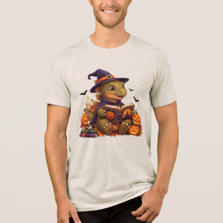 Lieve Halloween Heks Draak Leest Boek Tri-Blend Shirt
