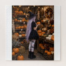 Lieve Halloween Heksen Pompoenvlek Puzzel