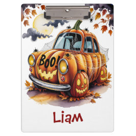 Lieve Halloween Jack O Lantern Pompoen Auto Spooky Klembord