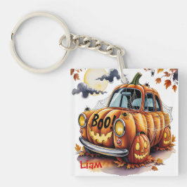 Lieve Halloween Jack O Lantern Pompoen Auto Spooky Sleutelhanger