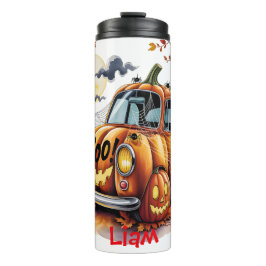 Lieve Halloween Jack O Lantern Pompoen Car Spooky  Thermosbeker