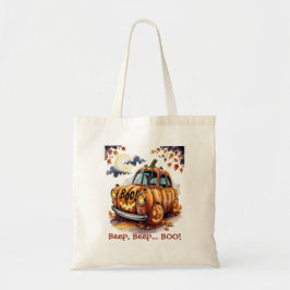Lieve Halloween Jack O Lantern Pompoen Car Spooky  Tote Bag