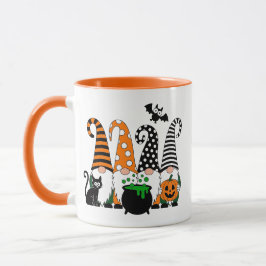Lieve Halloween-kabouters met ketel en pompoen Mok