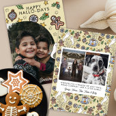 Lieve Halloween Kerstmis Familie Foto Feestdagenkaart