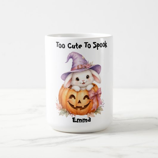 Lieve Halloween Konijn Pompoen Aangepaste Naam Mo Koffiemok (Center)