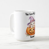 Lieve Halloween Konijn Pompoen Aangepaste Naam Mo Koffiemok (Voorkant links)
