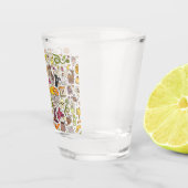 Lieve Halloween-krabbelpatroon Shot Glas (Rechts)