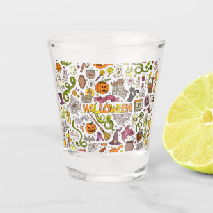 Lieve Halloween-krabbelpatroon Shot Glas
