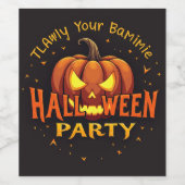 Lieve Halloween met jou Wijn Etiket (Enkel label)