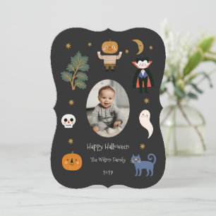 Lieve Halloween Monsters Persoonlijke Foto Feestdagenkaart