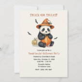 Lieve Halloween Panda Pompoen Uitnodiging (Voorkant)
