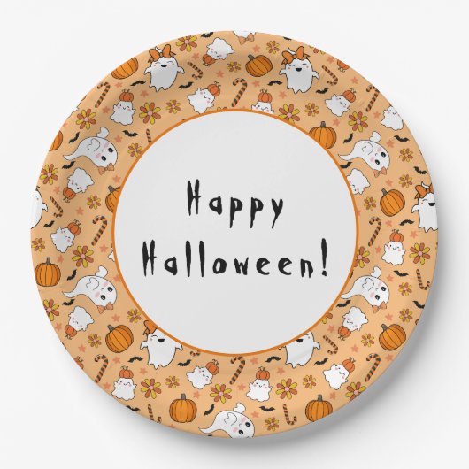 Lieve Halloween Papieren Bordje (Voorkant)
