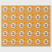 Lieve Halloween-patroongeest Pompoen Cadeaupapier (Vlak)