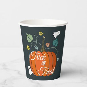 Lieve Halloween Pompoen en Geesten Snoep of een Le Papieren Bekers