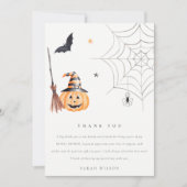 Lieve Halloween Pompoen Spinnenweb Bruidsdiner Bedankkaart (Voorkant)
