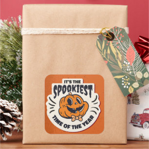 Lieve Halloween Pompoen Vierkante Sticker