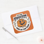 Lieve Halloween Pompoen Vierkante Sticker (Envelop)
