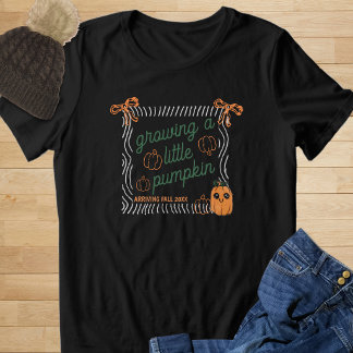 Lieve Halloween Pompoen Zwangerschapsaankondiging Tri-Blend Shirt
