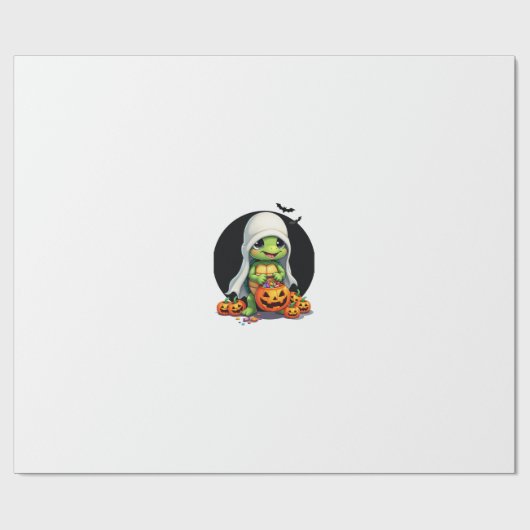 Lieve Halloween Schildpad Geest met Snoep (7) Cadeaupapier (Vlak)