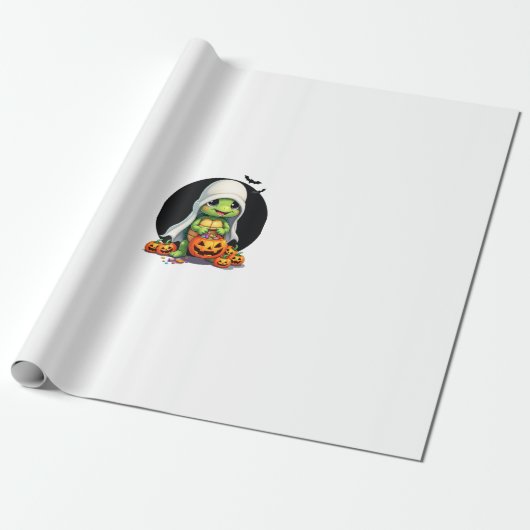 Lieve Halloween Schildpad Geest met Snoep (7) Cadeaupapier (Uitgerold)