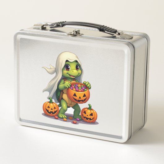 Lieve Halloween Schildpad Geest met Snoep (8) (Voorkant)