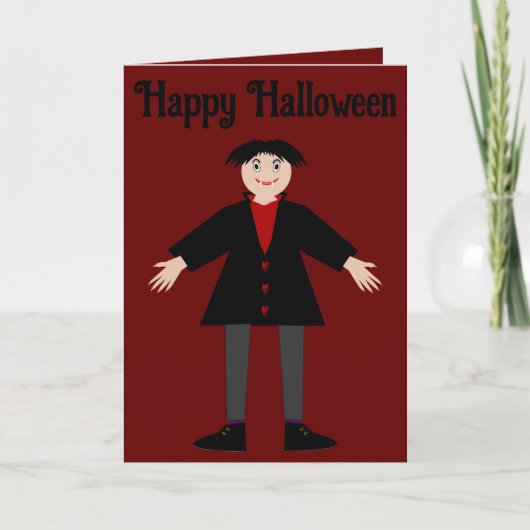 Lieve Halloween Vampier Op Maat Kaart (Voorkant)