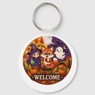 Lieve Halloween Vos Heks Geest Herfst Welkom Sleutelhanger