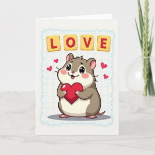 Lieve Hamster Liefdes Hart Kaart
