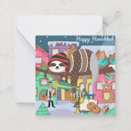 Lieve Hanukkah Luiaard Briefkaart