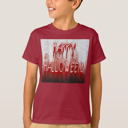 Lieve Happy Halloween Bloed Geproduceerd Kinder T- T-shirt (Voorkant)