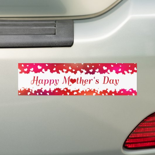 Lieve Happy Moederdag Hearts Bumpersticker (Op auto)