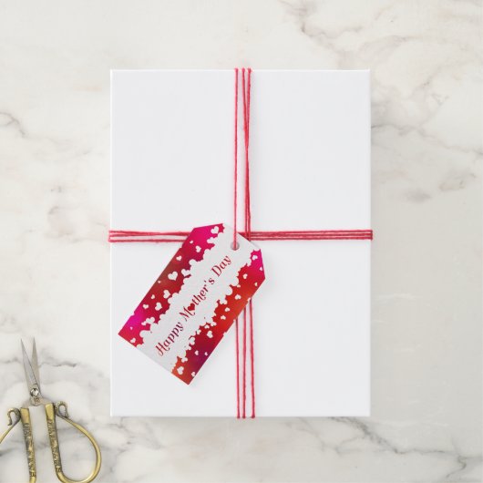 Lieve Happy Moederdag Hearts Cadeaulabel (Met Touw)