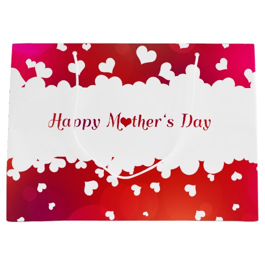 Lieve Happy Moederdag Hearts Groot Cadeauzakje (Voorkant)
