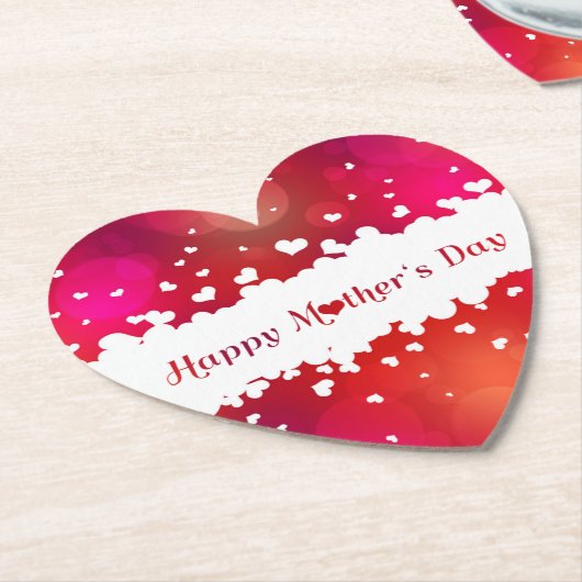 Lieve Happy Moederdag Hearts Kartonnen Onderzetters (Gekanteld)