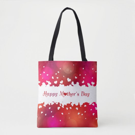 Lieve Happy Moederdag Hearts Tote Bag (Voorkant)