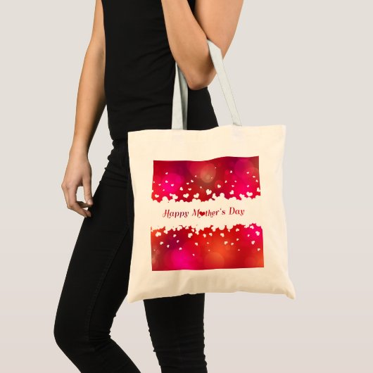 Lieve Happy Moederdag Hearts Tote Bag (Voorkant (product))