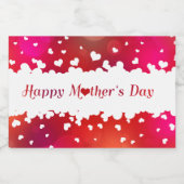 Lieve Happy Moederdag Hearts Voedselcontainer Etiket (Enkel label)
