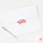 Lieve Happy Valentijnsdag Typografie Lettering Ronde Sticker (Envelop)