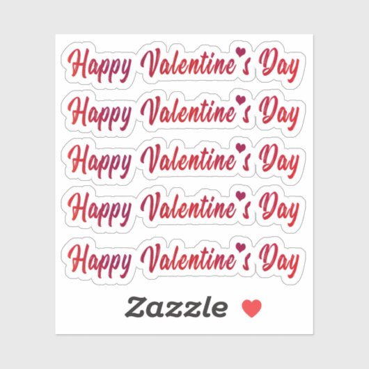 Lieve Happy Valentijnsdag Typografie Lettering Sticker (Vel)