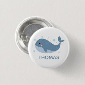 Lieve Happy Walvis Persoonlijk Ronde Button 3,2 Cm (Voorkant /achterkant)