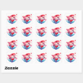Lieve Hart Haai Valentijn Vierkante Sticker (Vel)